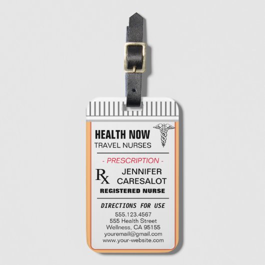 REIS VERPLEEGKUNDIGE Afspraak Herinnering Bagagelabel (Voorkant (verticaal))