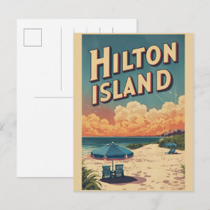 Reis vintage Hilton Head Island vuurtoren cadeaus Briefkaart