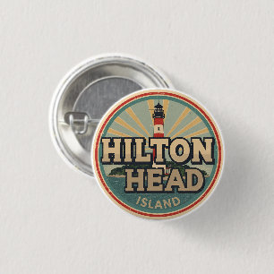Reis vintage Hilton Head Island vuurtoren cadeaus Ronde Button 3,2 Cm