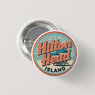 Reis vintage Hilton Head Island vuurtoren cadeaus Ronde Button 3,2 Cm