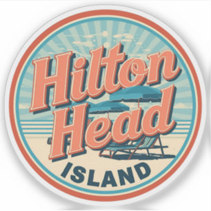 Reis vintage Hilton Head Island vuurtoren cadeaus Sticker