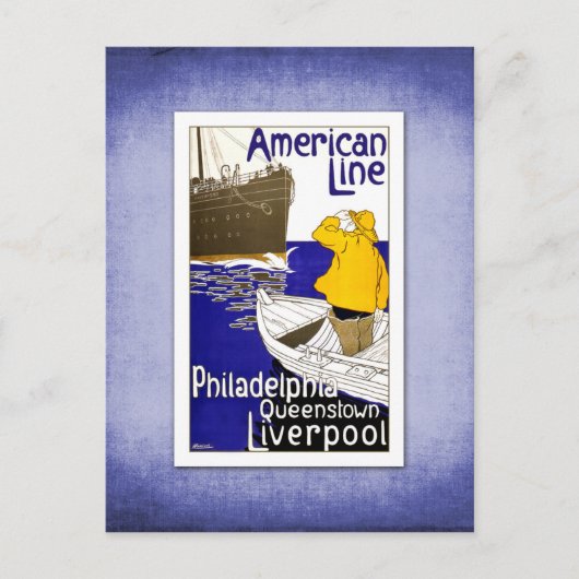 Reis Vintage Poster Ship Travel Briefkaart (Voorkant)