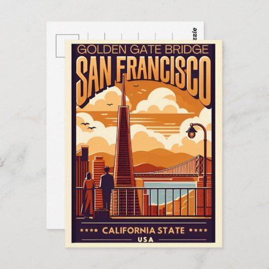 Reis Vintage San Francisco, CA paar geschenken Briefkaart (Voorkant / Achterkant)