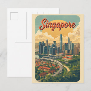 Reis Vintage Singapore Gardens by the Bay cadeaus Briefkaart
