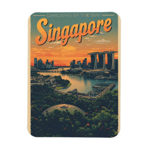 Reis Vintage Singapore Marina Bay Sands cadeaus Magneet
