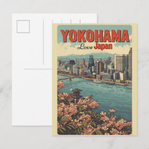 Reis vintage yokohama stad japan Chinatown cadeaus Briefkaart
