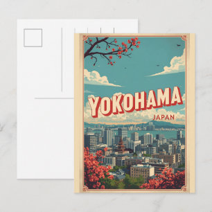 Reis vintage yokohama stad japan Chinatown cadeaus Briefkaart