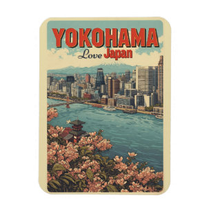 Reis vintage yokohama stad japan Chinatown cadeaus Magneet