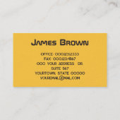 Reis Visitekaartje met geel en zwart vliegtuig (Achterkant)