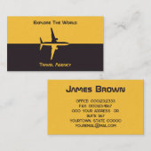 Reis Visitekaartje met geel en zwart vliegtuig (Voorkant / Achterkant)