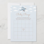Reis Vliegtuig Baby shower Bingo Spel Kaart (Voorkant)