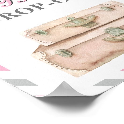 Reis Vliegtuig Feest Bagage Afgifte Cadeau Tafel Poster (Hoek)