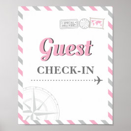 Reis Vliegtuig Feest Thema Gast Check-in Welkom Poster
