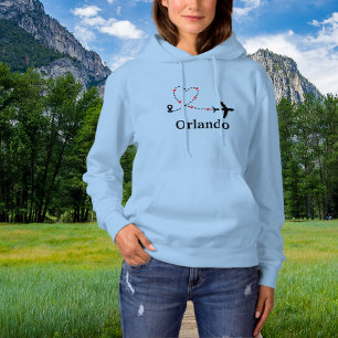 Reis Vliegtuig & Hart Aangepaste Locatie Hoodie