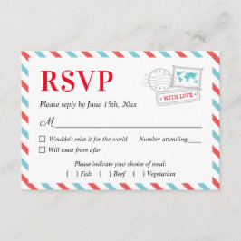 Reis Vliegtuig Vliegtuig Bruiloft RSVP Kaart Brief