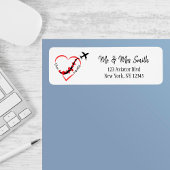 Reis Vliegtuigharten met I Love My Pilot Text Etiket