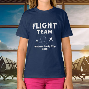Reis Vlucht Team Familie Vakantie Meisjesuitje T-shirt