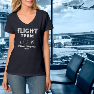 Reis Vlucht Team Familie Vakantie Meisjesuitje T-shirt