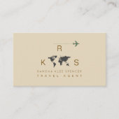 Reis voor schoon Taupe Monogram Visitekaartje (Voorkant)