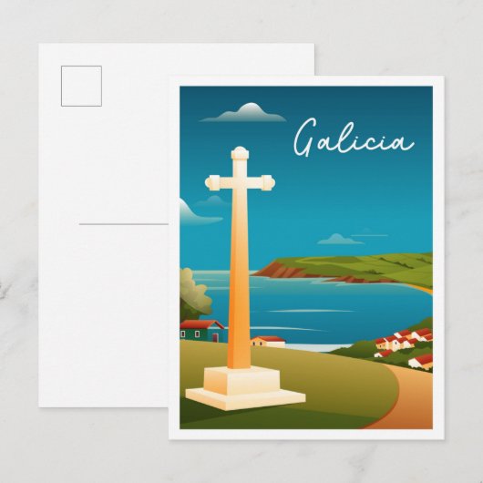 Reis Waterverf Galicië Spanje Briefkaart (Voorkant / Achterkant)