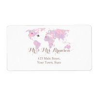 Reis Wereldkaart met Waterverf voor Bestemming Bru