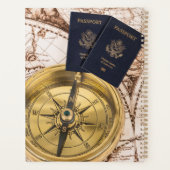 Reis Wereldkaart Paspoort Kompas Stijlvol Planner (Achterkant)