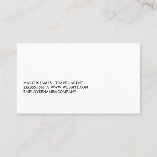 Reis Zomer Vakantie | Paspoort Vliegtuig Vlucht Visitekaartje (Achterkant)