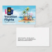 Reis Zomer Vakantie | Paspoort Vliegtuig Vlucht Visitekaartje (Voorkant / Achterkant)