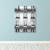 Reis | Zwart-wit  gebouw in Parijs Canvas Afdruk (Insitu (Houten vloer))