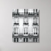 Reis | Zwart-wit  gebouw in Parijs Canvas Afdruk (Voorkant)