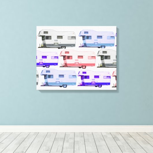 Reisaanhangwagen  canvas afdruk (Insitu (Houten vloer))