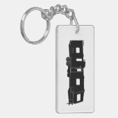 Reisaanhangwagen RV Silhouette op Sleutelhanger (Voorkant Links)