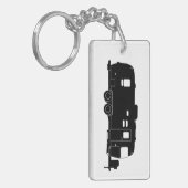 Reisaanhangwagen RV Silhouette op Sleutelhanger (Voorkant Links)