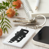 Reisaanhangwagen RV Silhouette op Sleutelhanger (Voorkant Rechts)