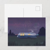 Reisaanhangwagen Zilveren RV & Nacht Sky Briefkaart (Voorkant / Achterkant)