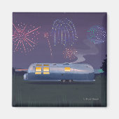 Reisaanhangwagen Zilveren RV & Nacht Sky Magneet (Voorkant)