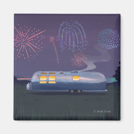 Reisaanhangwagen Zilveren RV & Nacht Sky Magneet