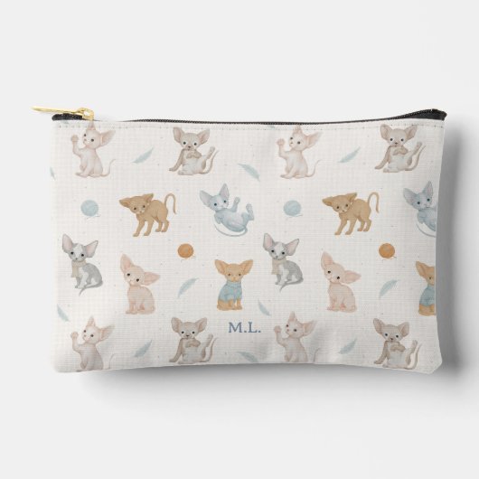 Reisaccessoires met Sphynx-kattenpatroon en eigen Etui (Voorkant)