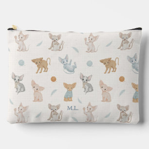 Reisaccessoires met Sphynx-kattenpatroon en eigen Etui