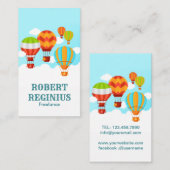 Reisachtergrond voor luchtballon visitekaartje (Voorkant / Achterkant)