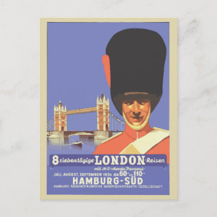 Reisadvertentie in Londen met Retro-stijl Briefkaart