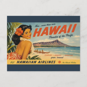 Reisadvertentie in vintage stijl Hawaï Briefkaart