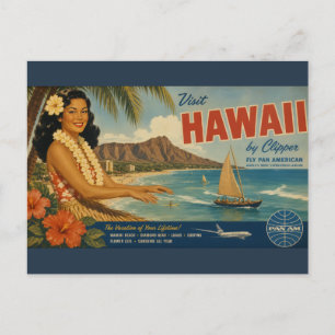 Reisadvertentie in vintage stijl Hawaï Briefkaart