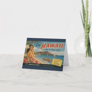 Reisadvertentie in vintage stijl Hawaï Feestdagen Kaart