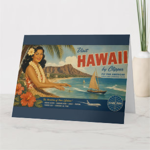 Reisadvertentie in vintage stijl Hawaï Kaart