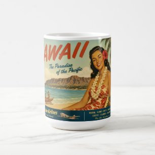 Reisadvertentie in vintage stijl Hawaï Koffiemok