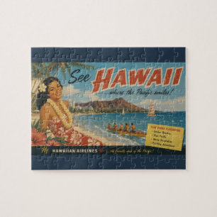 Reisadvertentie in vintage stijl Hawaï Legpuzzel
