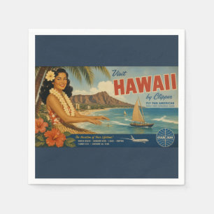Reisadvertentie in vintage stijl Hawaï Servet