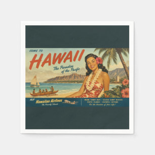 Reisadvertentie in vintage stijl Hawaï Servet