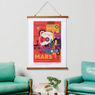 Reisadvertentie Science-Fiction, Planeet Mars Hangend Wandkleed
